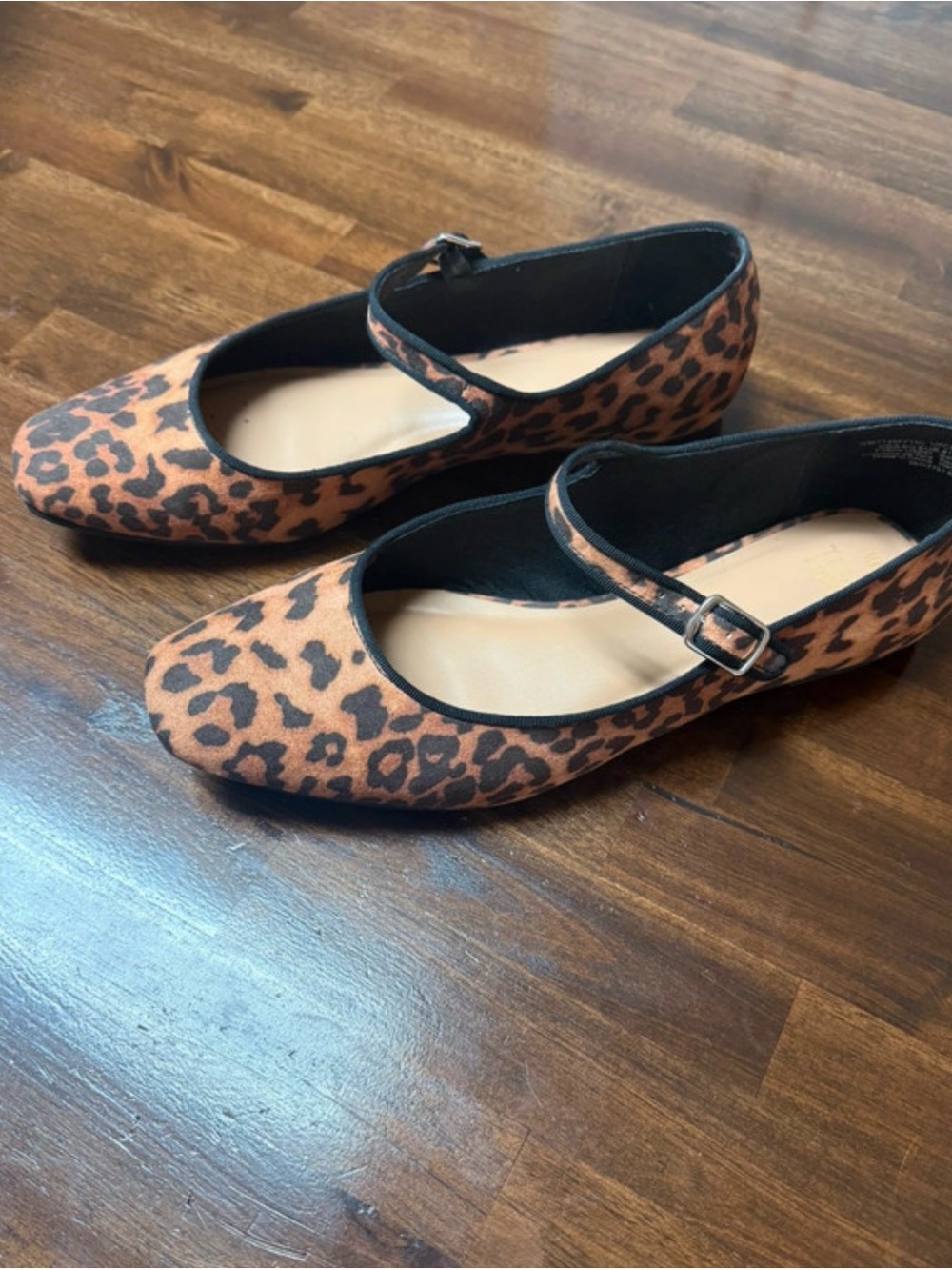 Time and Tru Leopard Print Mary Jane Flats